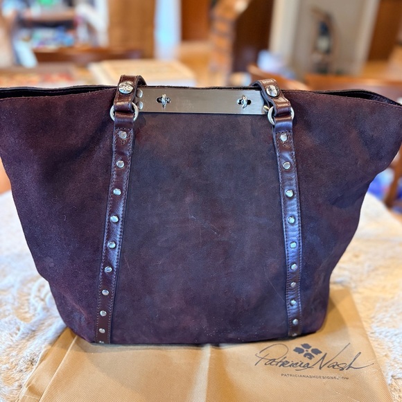 Patricia Nash Deep brown Suede XL Tote - Picture 1 of 8